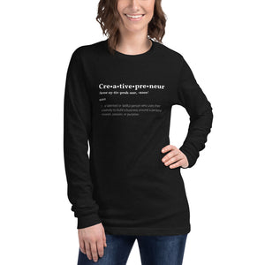 Creativepreneur Definition White Font Long-sleeve unisex t-shirt