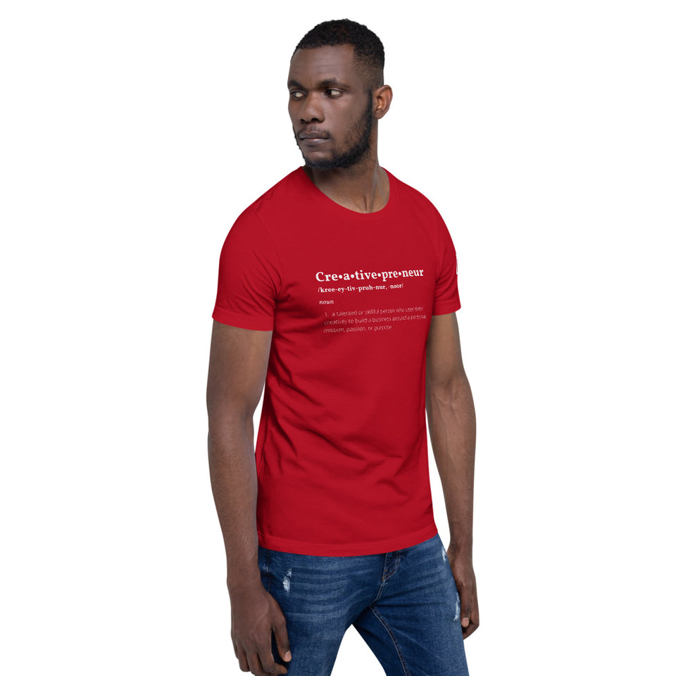 Creativepreneur Definition White Font Short-sleeve unisex t-shirt