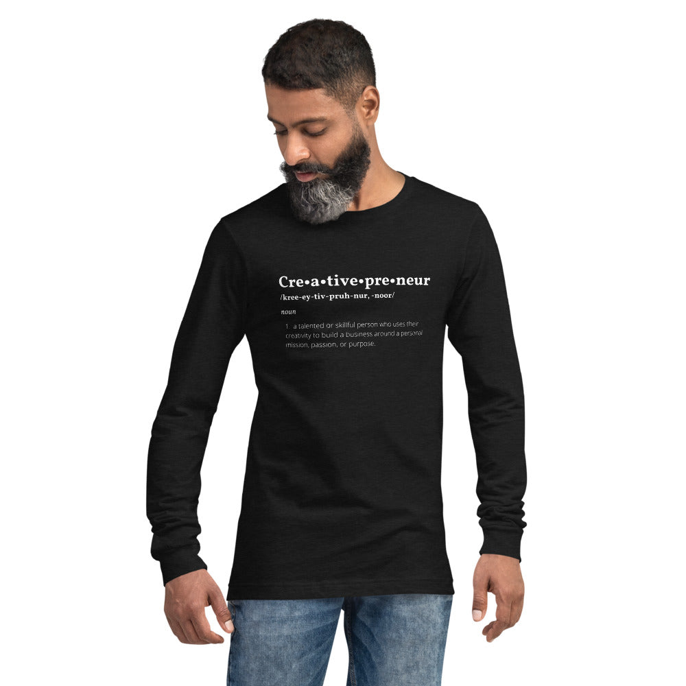 Creativepreneur Definition White Font Long-sleeve unisex t-shirt