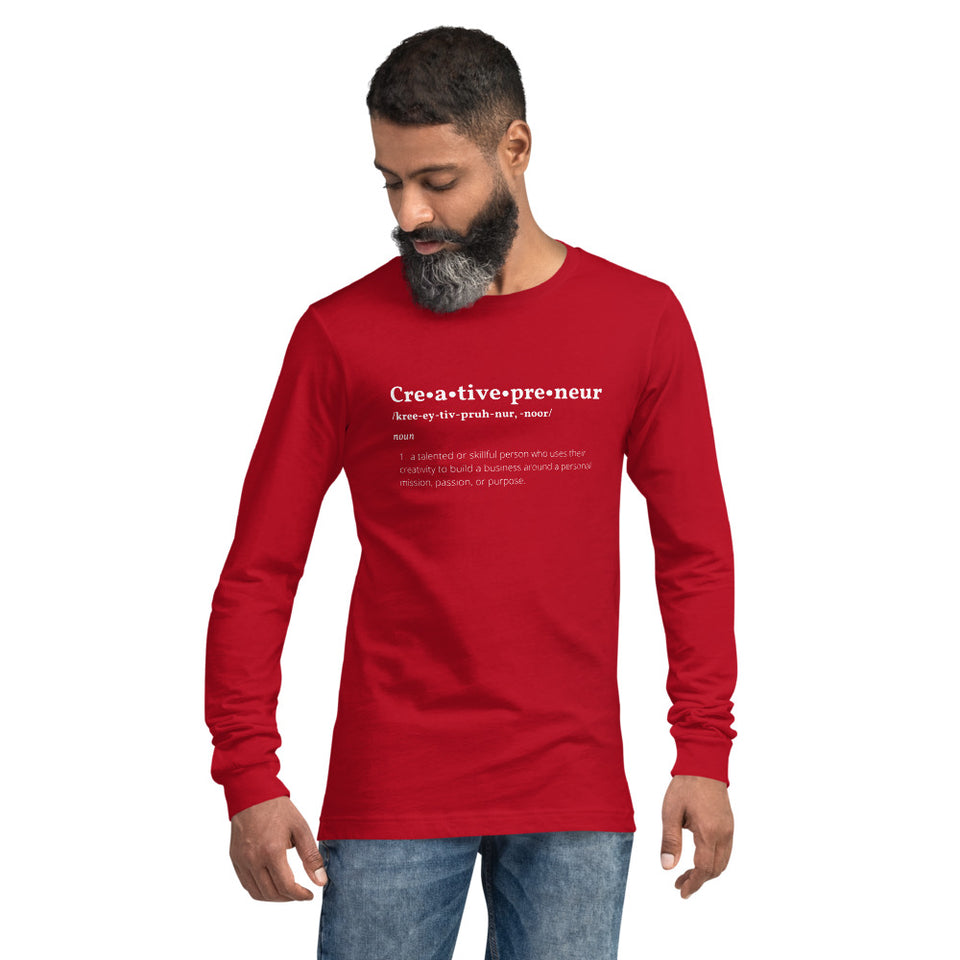 Creativepreneur Definition White Font Long-sleeve unisex t-shirt