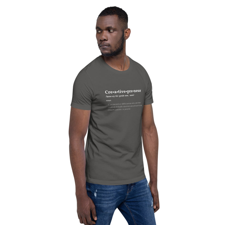 Creativepreneur Definition White Font Short-sleeve unisex t-shirt